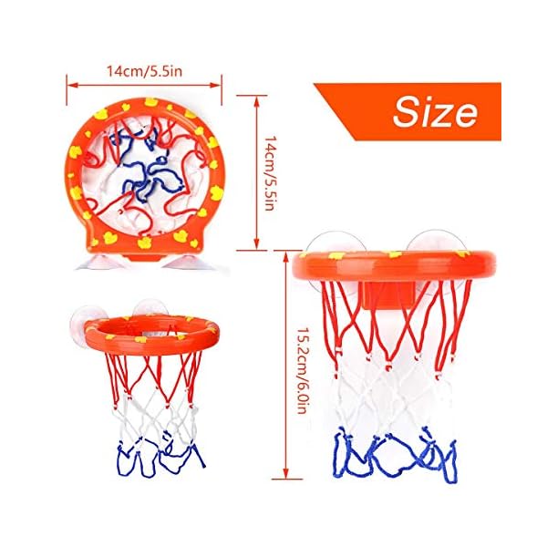 ENTHUR-Bath-Toy-Fun-Basketball-Hoop-Balls-Set-for-Boys-and-Girls-Kid-Toddler-Bath-Toys-Gift-Set-3-Balls-Included ENTHUR Bath Toy Fun Basketball Hoop & Balls Set for Boys and Girls Kid & Toddler Bath Toys Gift Set 3 Balls Included