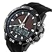 Solar Watches for Men, JIGE Solar Powered Quartz Watch 2 Display Multifunctional Sports Watch (Black)