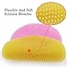 UUSHER Silicone Scrubber, Silicone Sponges Multipurpose Kitchen Scrub Brush for Dish Pot and Veggies Fruit Non-Stick Pan 5 Colors