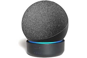 GGMM Echo Dot Battery Base for Echo Dot 4th Generation (Compatible with Echo Dot 5 After Adjustment) (Not for Bigger Echo 4), Make Echo Dot Portable, Alexa Echo Dot Stand, 7 Hours Playtime, Black