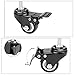COOCHEER Black 1-1/2inch 360 Degree Stem Caster Wheel with Brake for Shopping carts, Hand Trolley, Tools, Movable Furniture Pack of 4