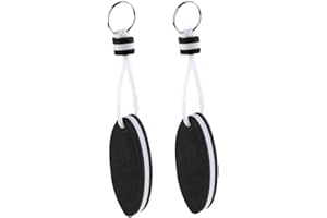 QYM 2 Pieces Floating Keychain, Float Buoy Boat Key Ring Buoyant Sports Key Chains for Boating Fishing Whitewater Rafting Canoeing Sailing, Kayaking, Swimming (Black)
