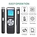 Digital Voice Recorder, TENSAFEE 8g Audio Voice Activated Recorder Rechargeable, Portable Dictaphone Sound Recorder MP3 Player for Lectures/Meetings/Interviews/Class (8G)