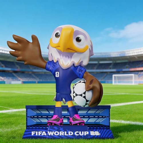 Sanyetral FIFA World Cup 2026 3-Piece Mascot Figurines, Multicoloured, Includes Clutch, Zayu, Maple, Court-A Game (6 cm)