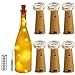 6 Pack Warm White 20 LED Wine Bottle Lights,Ultra Bright Copper String Starry Cork Lights, Table Centerpieces For Bottle DIY,Party,Wine Decor,Christmas,Halloween,Wedding Decoration