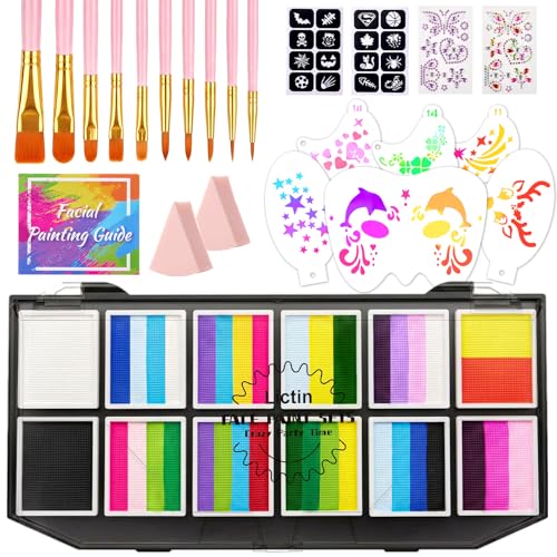 Lictin Pintura Facial y Corporal - 39 Colores, Pintura Corporal Segura e Hipoalergénica Lavable para Halloween, Cumpleaños, LGBTQ+, Pride, Mundial de Fútbol 2026 y Gran Regalo