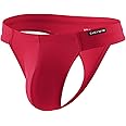 Casey Kevin Men's Ice Silk Thongs Underwear Bulge Pouch G-Strings Brief Underwear for Men T-Back Bikini