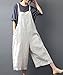 Yesno P21 Women Rompers Cropped Pants Trousers 100% Linen Casual Wide Leg Low Crotch Loose Fit,Beige,L (US12-US14)