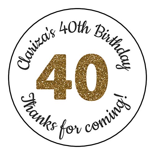40th Birthday Stickers Set of 20 Handmade