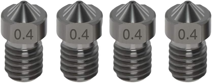 Aibecy 4pcs Hardened Steel Nozzles V6 Nozzles 0.2mm for 1.75mm Filament for 3D Printer Parts