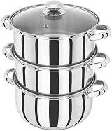 Judge Essentials Stainless Steel 3 Tier Steamer 24cm Induction Ready