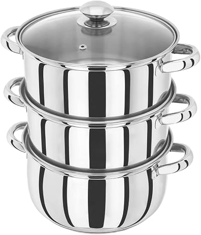 Judge Essentials Stainless Steel 3 Tier Steamer 24cm Induction Ready