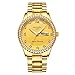 Mens Luxury Quartz Watches Classic Gold Business Watch for Men Full Stainless Steel Luminous Wristwatch Waterproof Clock