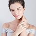 INRENG Women's Stainless Steel Ring Shiny Sequins Pave Sandblast Wide Wedding Band Rose Gold Size 7