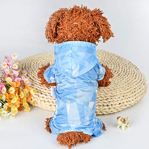Sayhi Summer Pet Cats Dogs Sunscreen Hoodie Cat Dog Clothes Pet Dog Vest Ruffle Breathable Dog Apparel(Blue,XL)