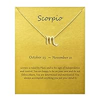 AEVIO Constellation Necklace Zodiac Sign Horoscope Pendant Jewelry Astrology Birthday Gift with Gold Message Card for Women, Trend All-Match for Girls and Ladies(Scorpio)