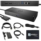 WD19DCS Docking Station Dual Monitor - 4K Display, 1 Year Warranty, USB-C Performance Dock with 240W Adapter, Anyhdd HDMI, DisplayPort, USB-C Cables &amp; Cloth (New)