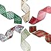 SANNO 6 Rolls Christmas Ribbon, Assorted Plaid Sparkling Decorations Wired Sheer Glitter Tulle Ribbon 36 Yards (2.5