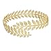 MANZHEN Fashion Gold Tone Swirl Leaf Upper Arm Bracelet Armlet Cuff Bangle Armband Adjustable