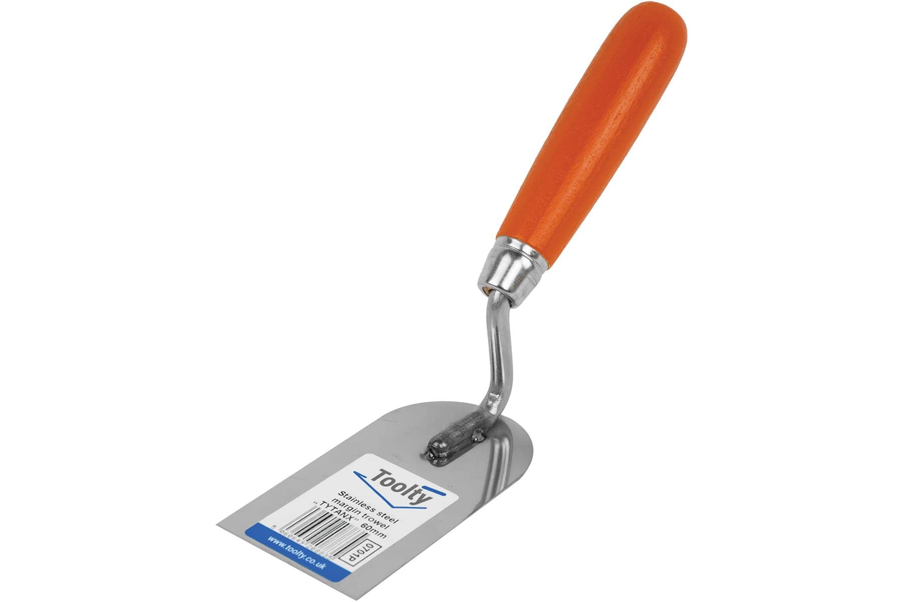 Toolty Stainless Steel Stucco Trowel, Wall Putty Trowel, Plastering Trowel, Finishing Trowel - 60mm - for Brickwork and Plastering - Wooden Handle, DIY - TLTY-0701P