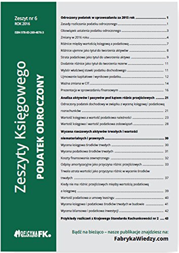 Zeszyty Ksiegowego nr 6 Podatek odroczony