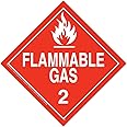 Division 2.1 Flammable Gas Placard, Worded 25-pk. - 10.75" x 10.75" Removable Self Adhesive Economy Vinyl for Short-Term Applications, DOT Hazmat Compliant, J. J. Keller & Associates, Inc.