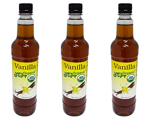 Joe's Syrup Organic Flavored Syrup, Organic Vanilla, 750 ml (3 Pack)