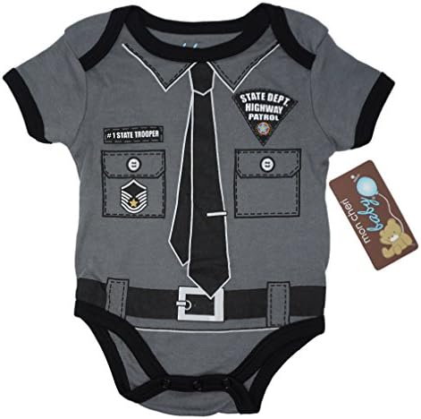 Mon Cheri Baby State Trooper Funny Baby Boy Girl Unisex One Piece Infant Funny Dress Up Bodysuits(3-6)