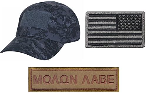 Midnight Digital Camo + USA FLAG FOL RIGHT + Molon Labe Patch