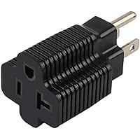 Nema 15 Amp to 20 Amp Plug Adapter ETL Listed NEMA 5-15P to 5-15/20R (Comb 20Amp T Blade) 15 Amp Household Plug to 20…