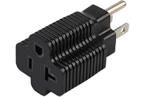 ACBROAD Nema 15 Amp to 20 Amp Plug Adapter ETL Listed NEMA 5-15P to 5-15/20R (Comb 20Amp T Blade) 15 Amp Household Plug to 20 Amp T-Blade AC Power Adapter