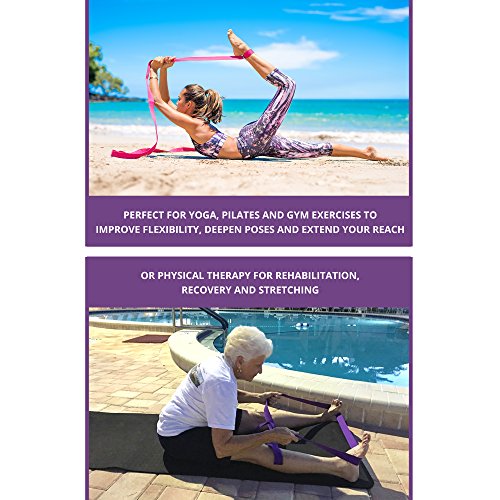 image for Clever Yoga 8-Foot Yoga Strap Made with The Best, Durable Cotton - Com