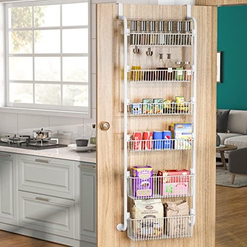1Easylife Over the Door Pantry Organizer, 6Tier Pantry Door