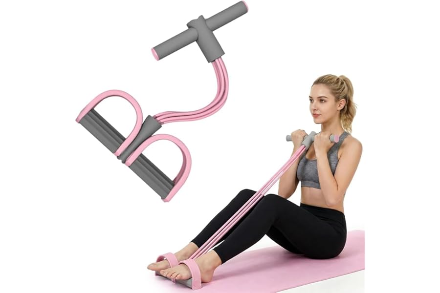 Multifunction Pedal Resistance Band, Upgrade Elastic Pedal Resistance Bands with Handles, Resistance Bands with Handles, Exercise Bands, Foot Pedal Resistance Band for Abdomen, Arm, Leg