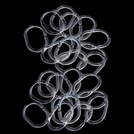 Dealglad® 24pcs Flexible Plastic Clear C Type Bathroom Shower Curtain Liner Hooks Rings