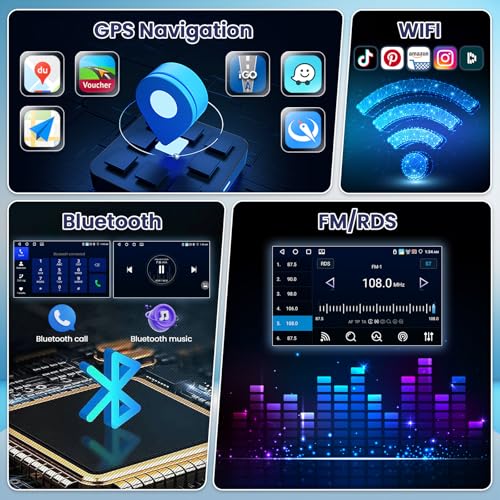 Roinvou 4+64G Android 15 Car Radio for VW Golf 5 6 Passat Polo Caddy Tiguan Touran Skoda Wireless CarPlay Android Auto, 9'' Touch Screen Auto Radio Bluetooth WiFi Mirror Link GPS 32EQ FM/RDS SWC