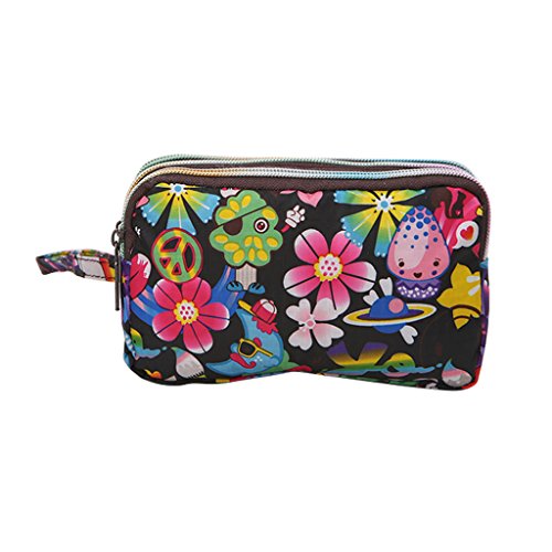 BKID Waterproof Cell Phone Pouch Handbag Wristlet Bag Small Purse 3 Zipper Pocket Purse for Women Girls (3#)