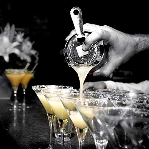 DenSan Cocktail Shaker Set 8 Piece Stainless Steel Professional Bartender Kit, with Stirrer/Bottle Opener/350ml Ice Tongs/Double Jigger/Corkscrew/Cheese Knife/Strainer/Storage Rack (S-1), Silver - Thumbnail 6