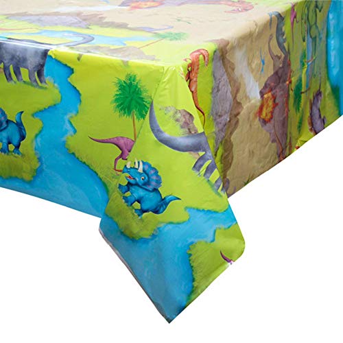 spielum 41-teiliges Party-Set Dinosaurier - Teller Becher Servietten Tischdecke Trinkhalme hellblau für 8 Kinder – Bild 6