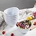 Aidio Melamine Salad Bowls - 6pcs Dinner Bowls Set for Cereal, Fruit, Dessert, 33oz, White