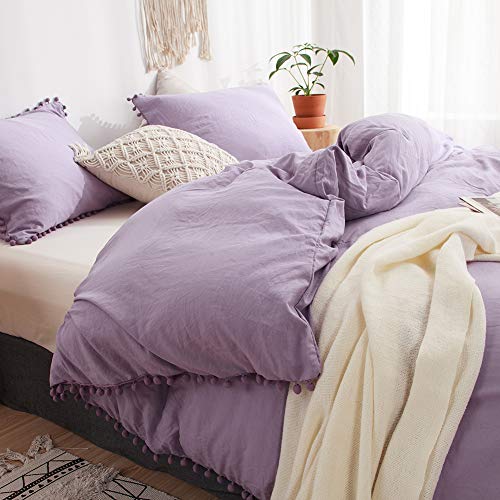 MOVE OVER 3 Pieces Purple Bedding Lavender Purple Duvet Cover Set Ball