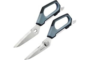 Aihomo Sharp Nordic-Style Kitchen Shears Soft Comfort Handle, All Purpose Scissors with Herb Stripper, Detachable Cooking Sci