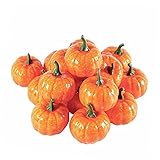 Hotsaleglobal 16 Pcs Halloween Artificial Fake Mini Pumpkin for Autumn Thanksgiving Garden Home Harvest Decoration