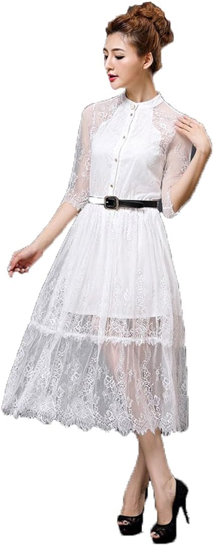 Amazon チチ Titi Fashion 白ワンピース パーティー 上品 レディース スリム リトル ブラック ドレス シンプル ドレス 可愛い お出かけ レディース ワンピース プリンセス ワンピース 通勤 デート 入学式 プレゼント C124 S ホワイト 服 ファッション小物 通販