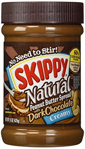 Skippy Creamy Natural Peanut Butter Spread with Dark Chocolate, 15 oz