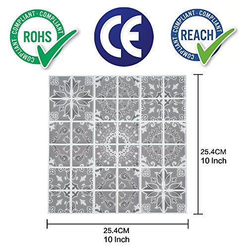 Ecoart Peel and Stick Wall Tile 10" X 10"Self Adhesive Wall Stickers