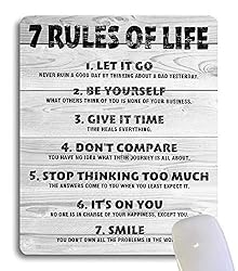 Wknoon 7 Rules of Life Motivational Quotes Mouse