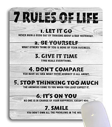 Wknoon 7 Rules of Life Motivational Quotes Mouse