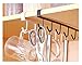 Alliebe 2pcs Mug Cups Wine Glasses Storage Hooks Kitchen Utensil Ties Belts and Scarf Hanging Hook Rack Holder Under Cabinet Closet Without Drilling