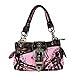 Western Camo Mossy OakĀ® Rhinestone Belt Buckle Studded Satchel Handbag Pink Coffee - AH22